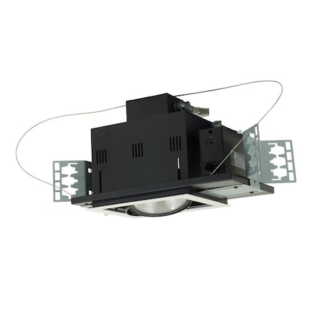 Gorgeousglow one-Light Double Gimbal Recessed Line Voltage Fixture - Black Interior with White Trim GO1586687